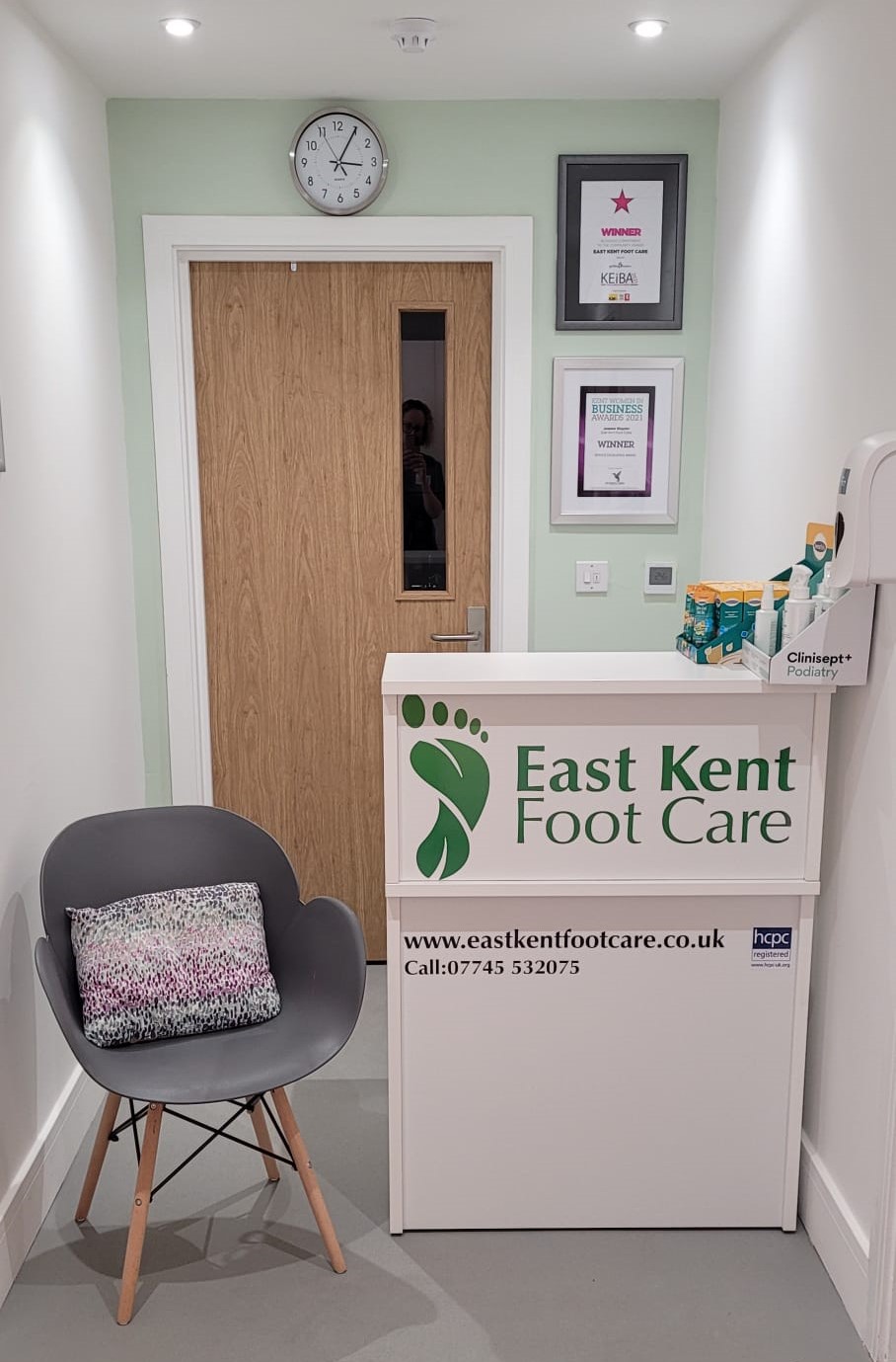 East Kent Foot Care Reception Evegate Clinic Ashford
